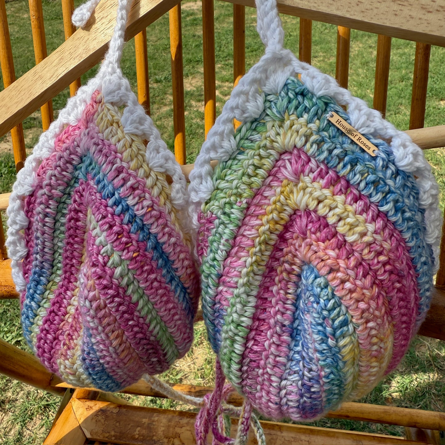 Handmade Crochet Bikini Top in Tropic Pop