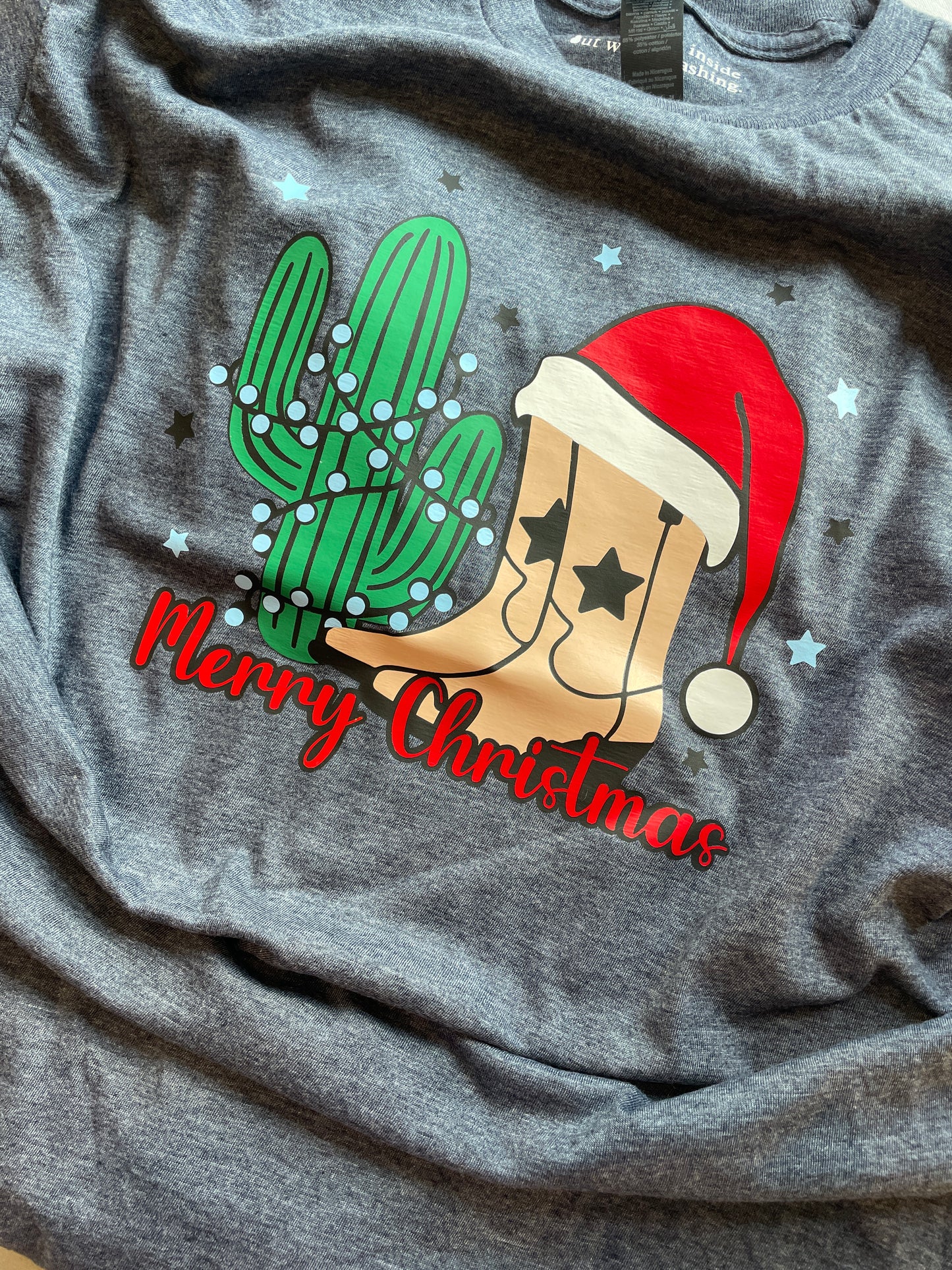 CHRISTMAS COWGIRL BOOTS tee