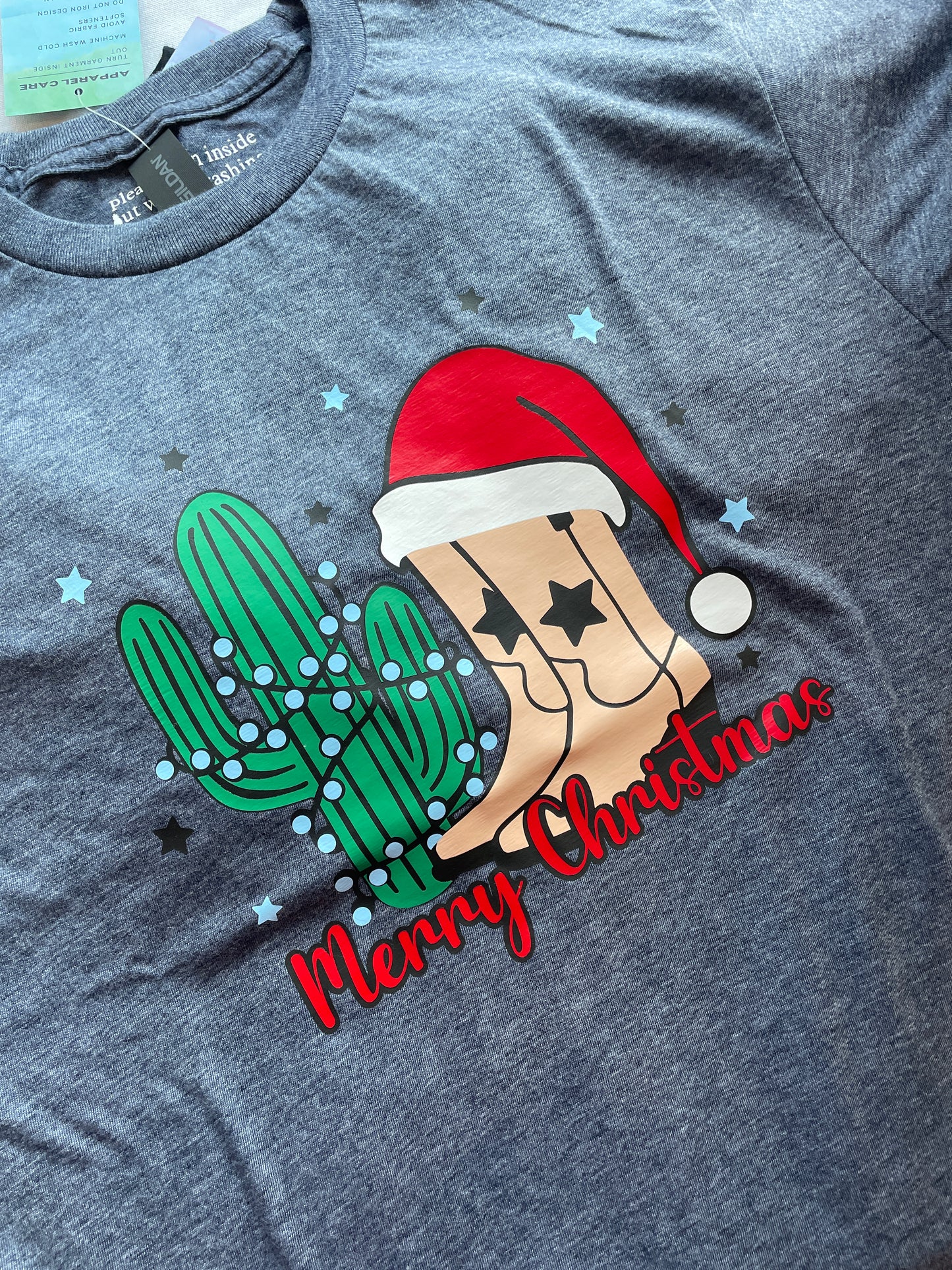 CHRISTMAS COWGIRL BOOTS tee