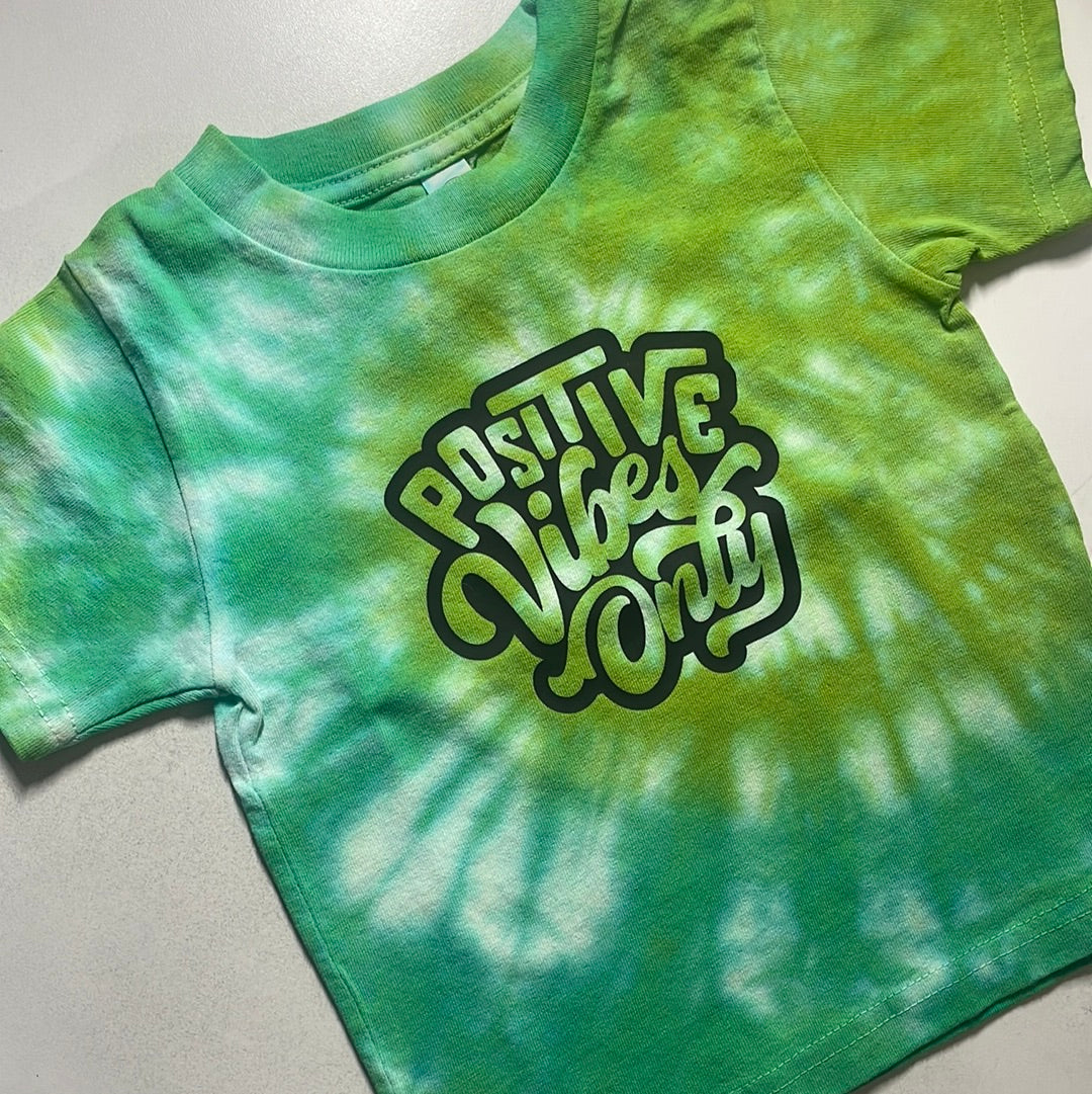 POSITIVE VIBES ONLY toddler tie dye tee