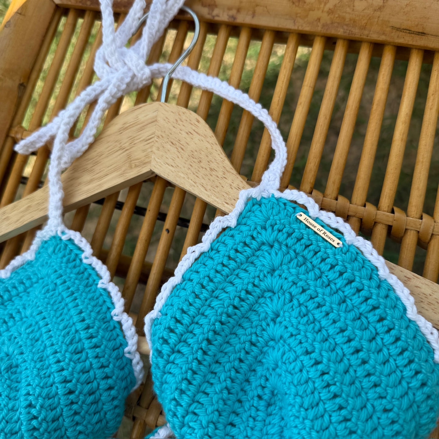Handmade Crochet Bikini Top in Lanikai