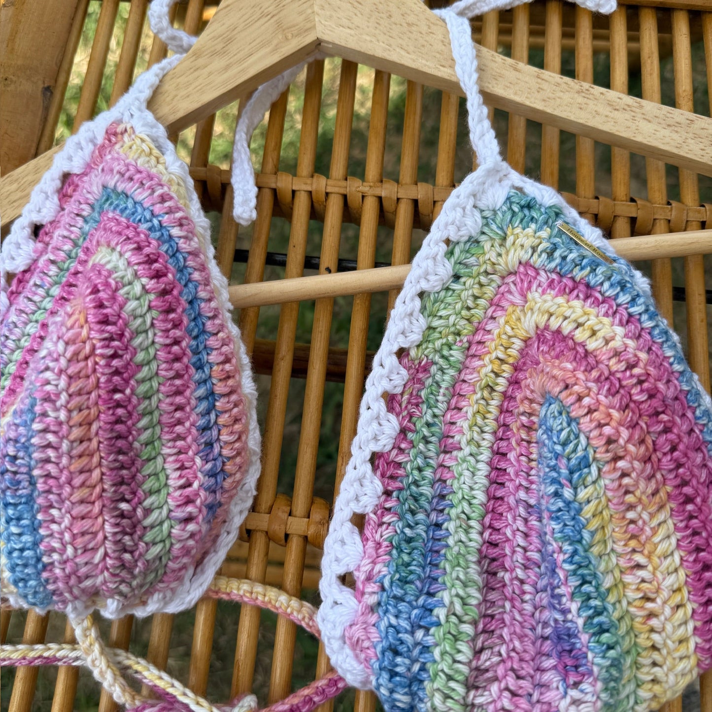 Handmade Crochet Bikini Top in Tropic Pop