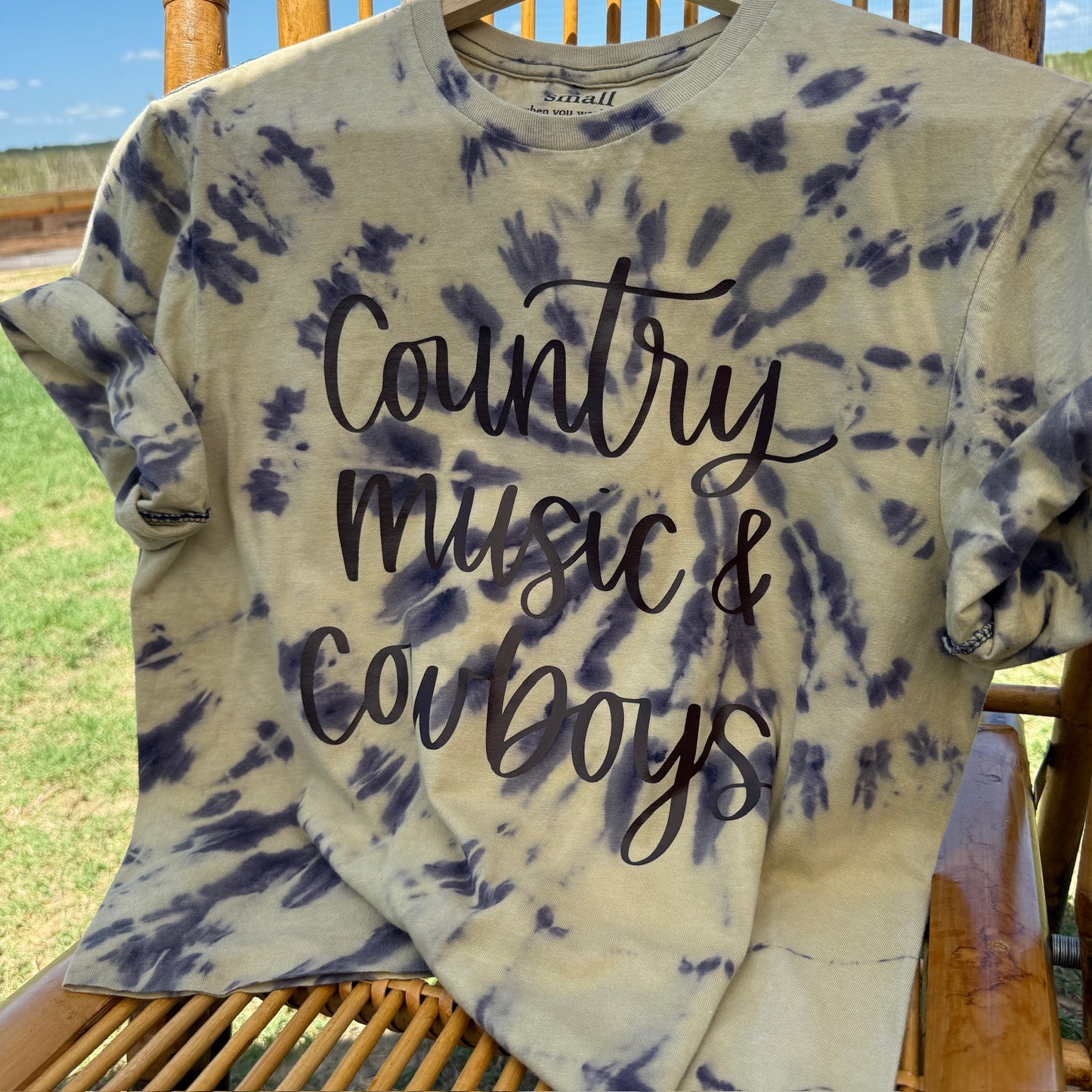 Country Music & Cowboys Reverse Dyed Crop Top