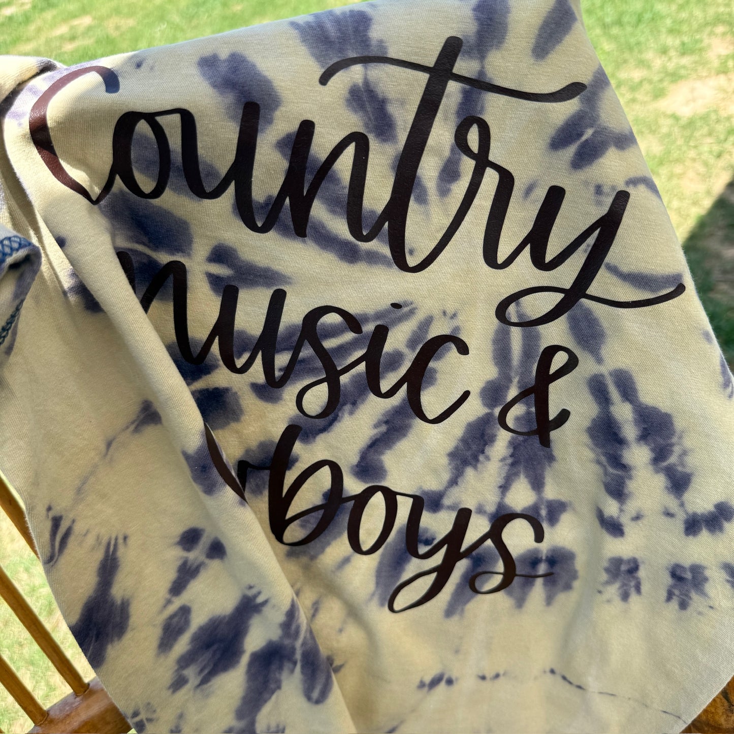 Country Music & Cowboys Reverse Dyed Crop Top