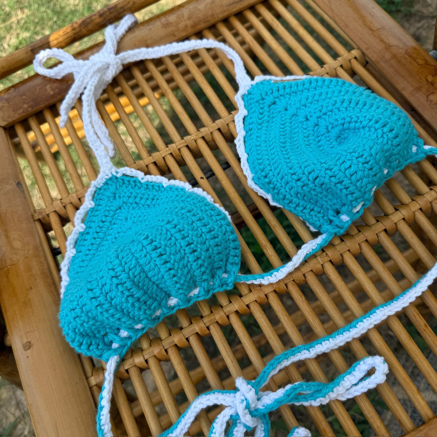 Handmade Crochet Bikini Top in Lanikai