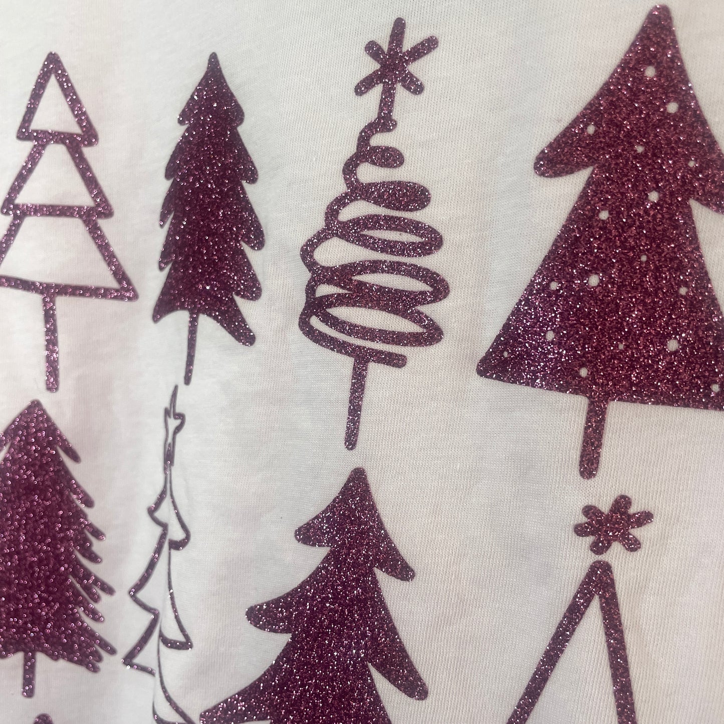 PLUM SPARKLE CHRISTMAS TREES tee