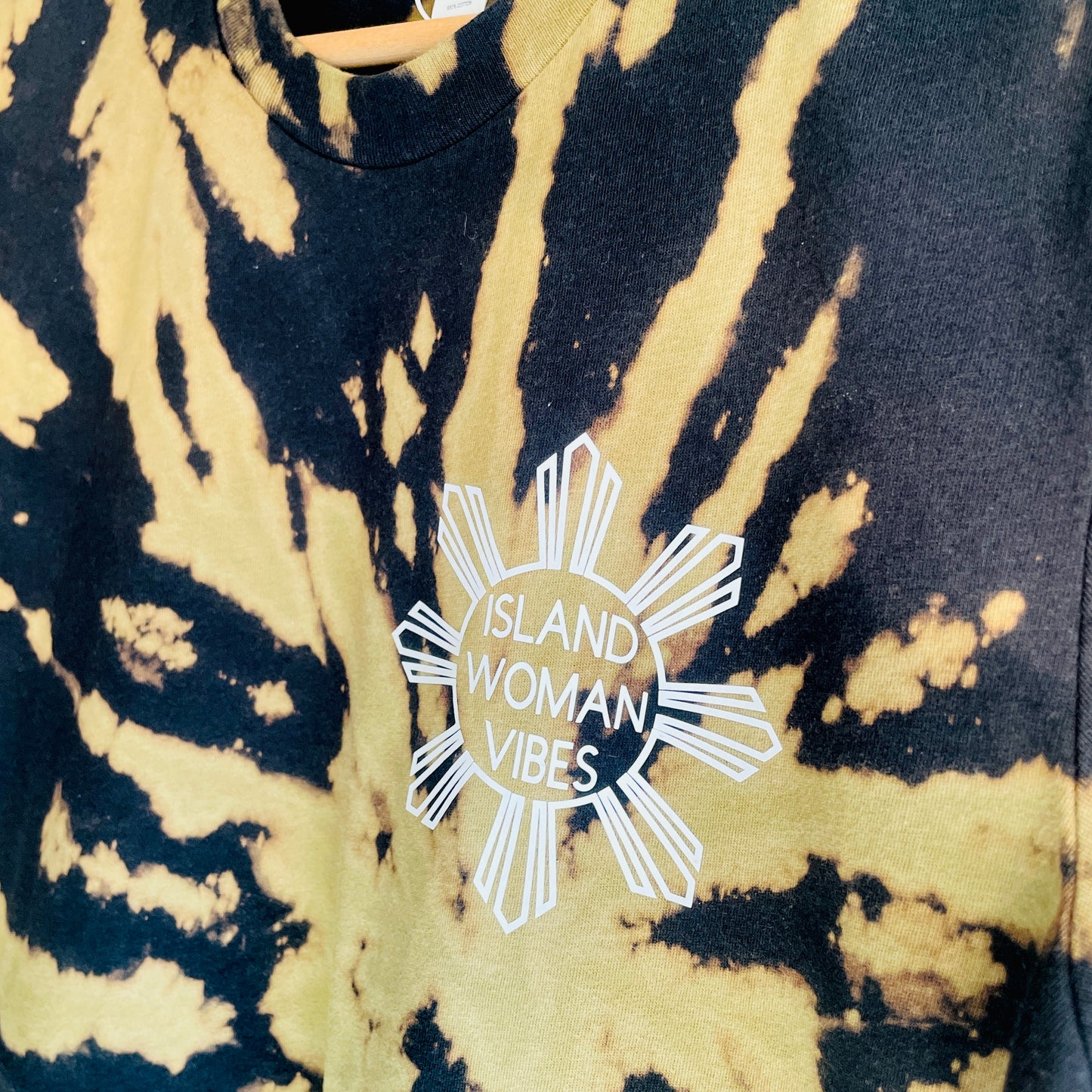ISLAND WOMAN VIBES reverse tie dyed tee