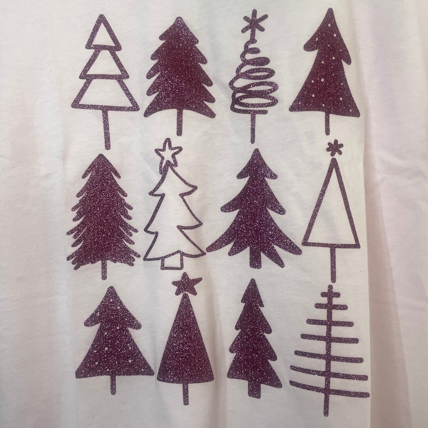 PLUM SPARKLE CHRISTMAS TREES tee