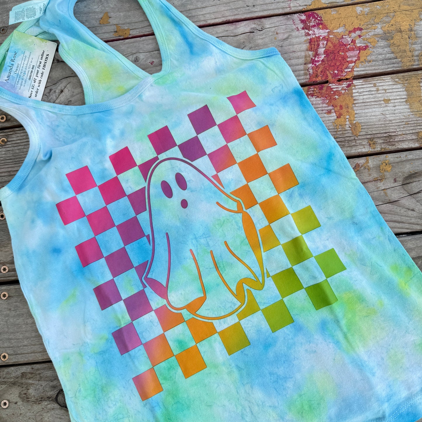 Tie Dye Ghostie Racerback Tank