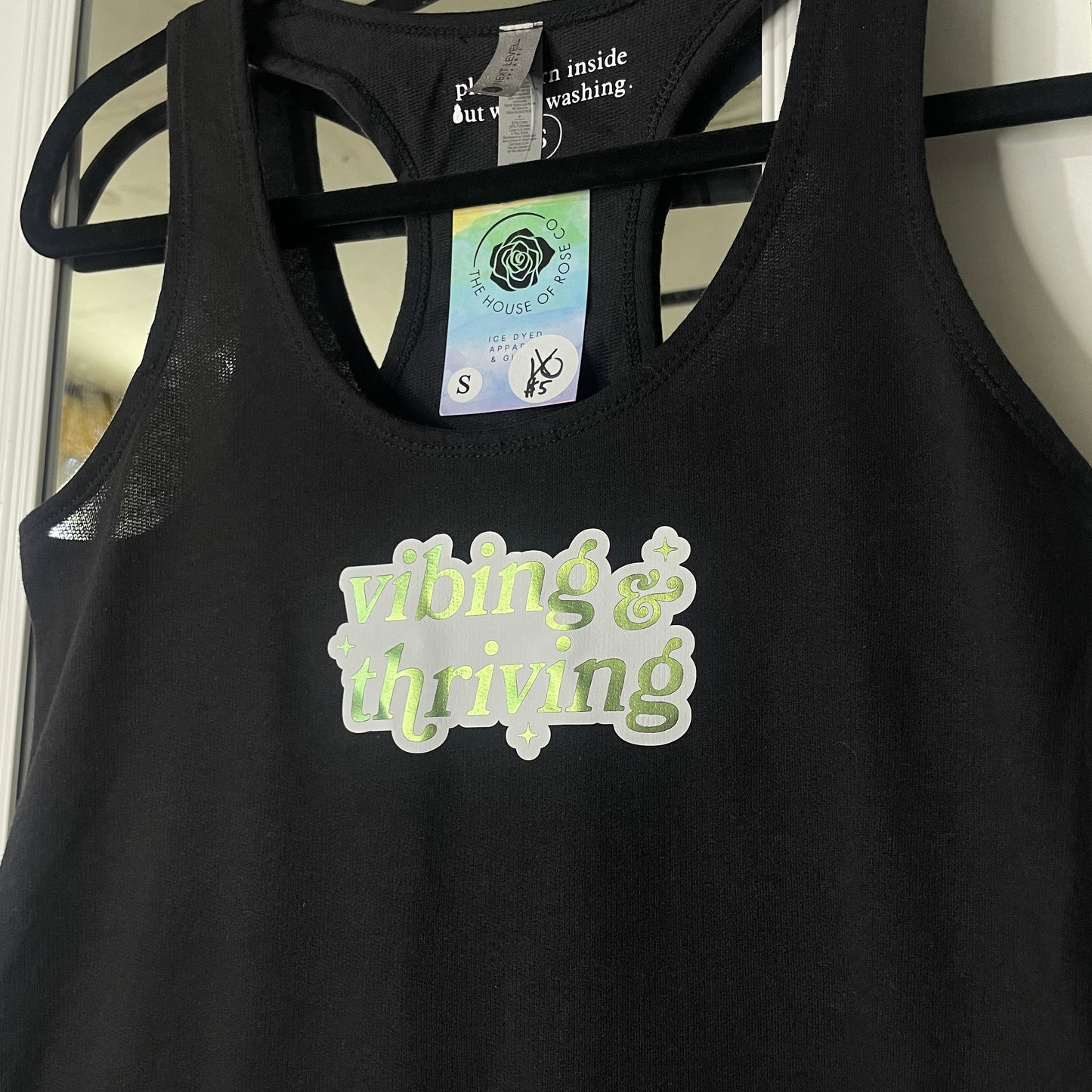 VIBING & THRIVING terry racerback tank