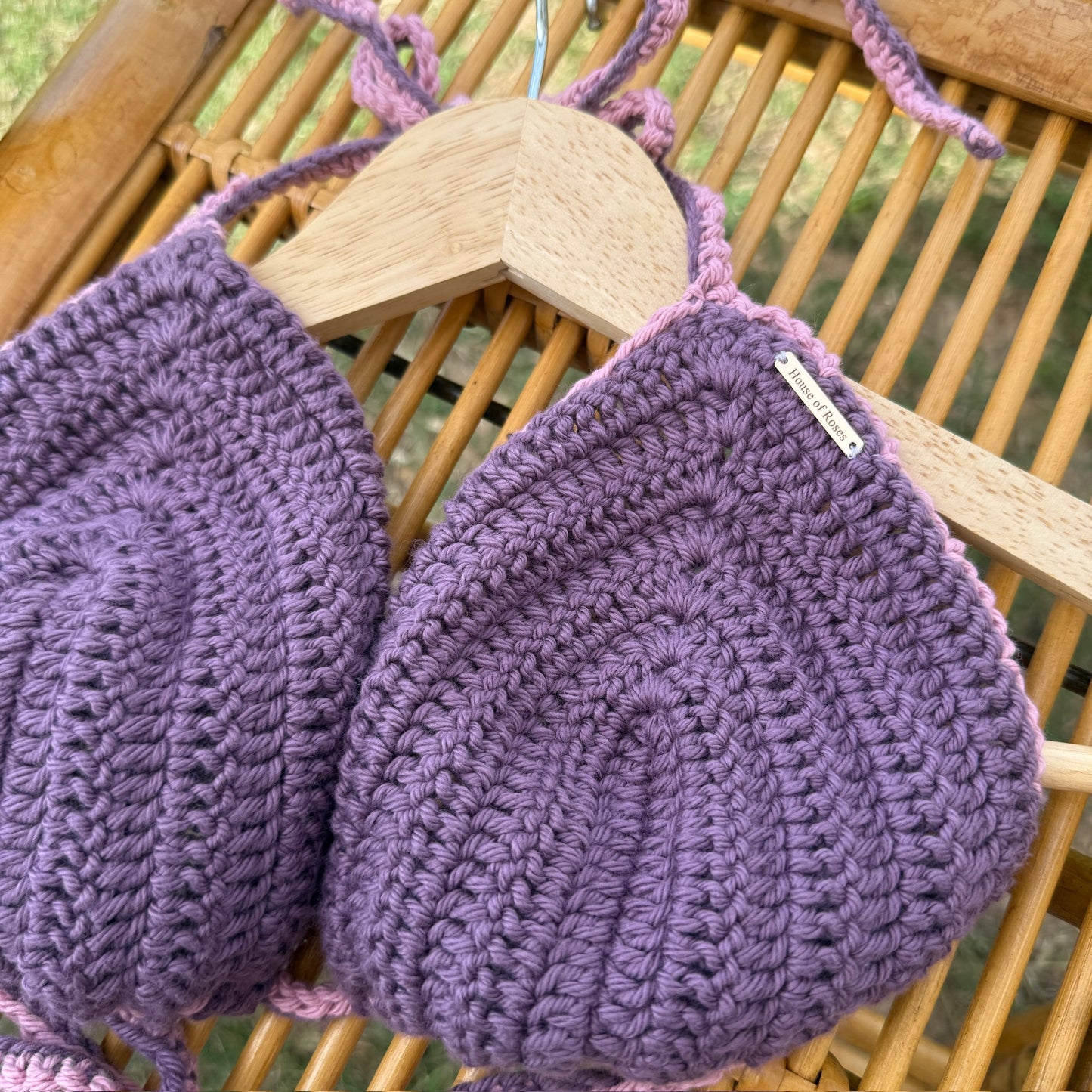 Handmade Bikini Top in Purple Haze