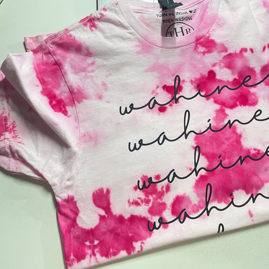 WAHINE PINK ICE DYE TEE Small