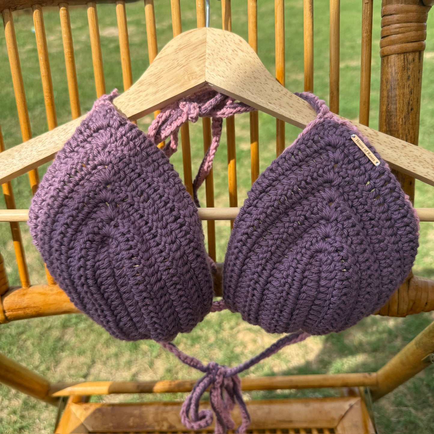 Handmade Bikini Top in Purple Haze