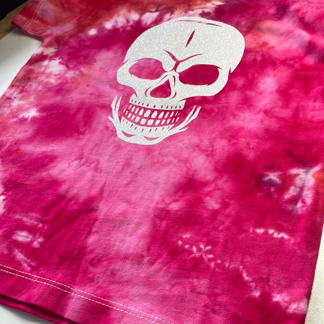 GLITTER SKULL TIE DYE TODDLER TEE