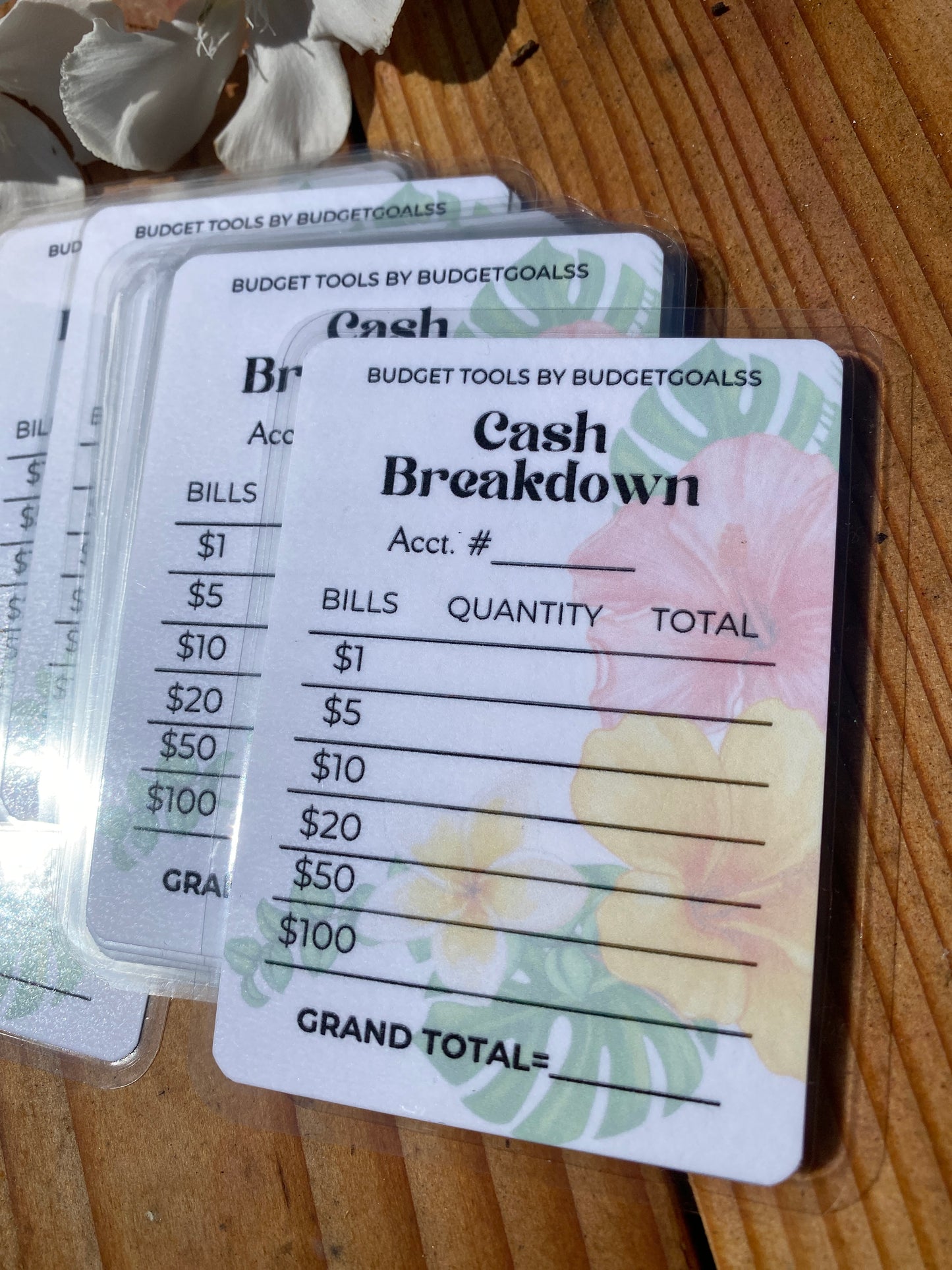 Cash Breakdown Slip