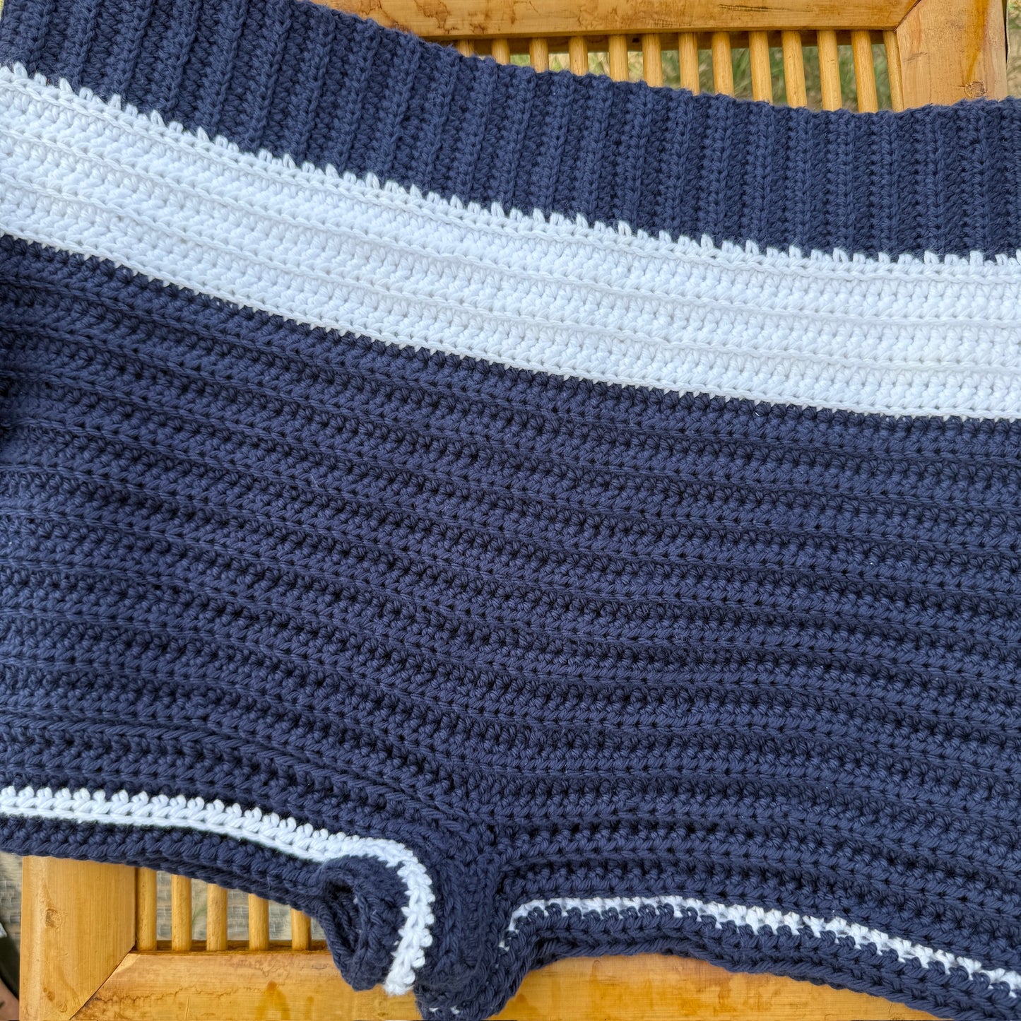 Handmade High-Waisted Crochet Cotton Shorts in Underwave