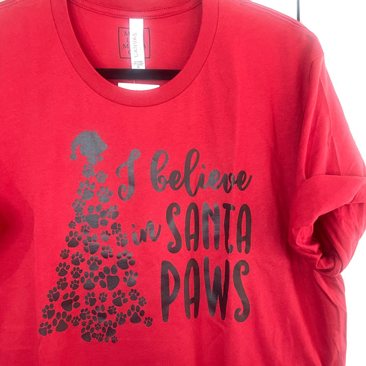 I BELIEVE IN SANTA PAWS tee