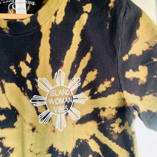 ISLAND WOMAN VIBES reverse tie dyed tee