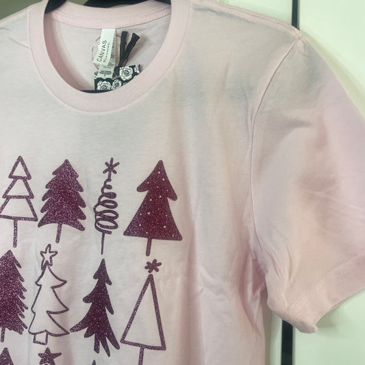 PLUM SPARKLE CHRISTMAS TREES tee